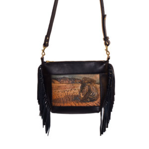 Custom Handmade Leather Zebra Bag - By Lezlie Made in Canada Leatherwork
